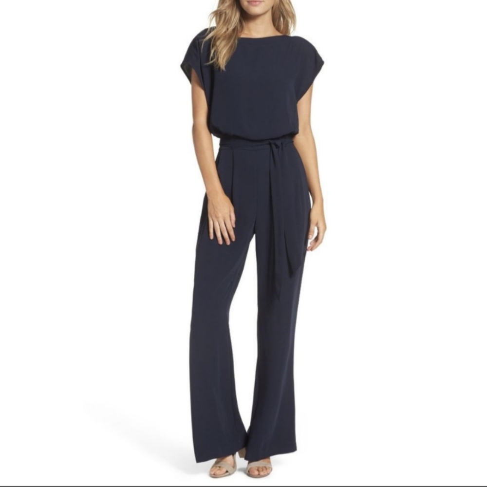 Eliza J Navy Blue Dress Jumpsuit sz 0